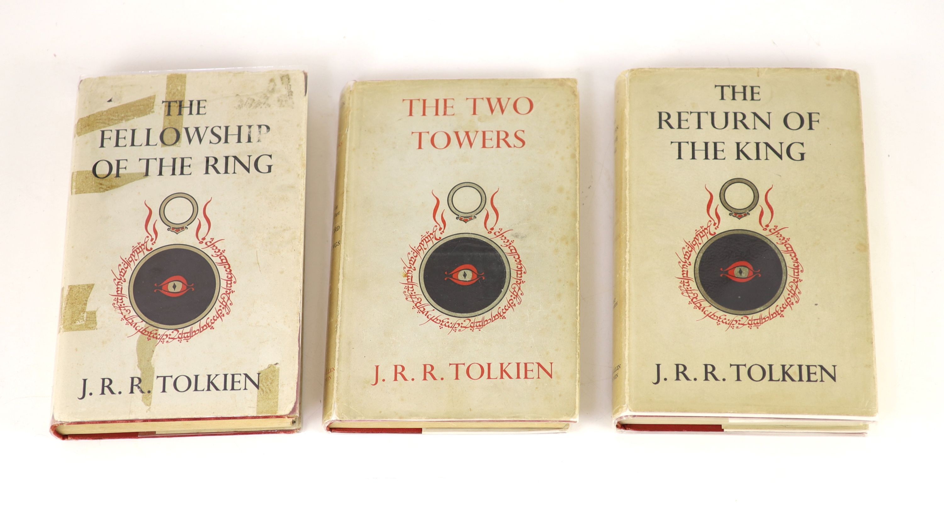 Tolkien, John Ronald Reuel - The Lord of the Rings, 1st editions, 2nd impressions of The Two Towers and The Return of the King, 1955, 4th impression of The Fellowship of the Ring, 1955, all original cloth, all with uncli